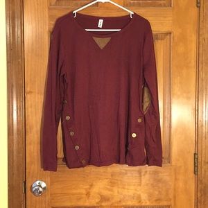 Long sleeve maroon top
